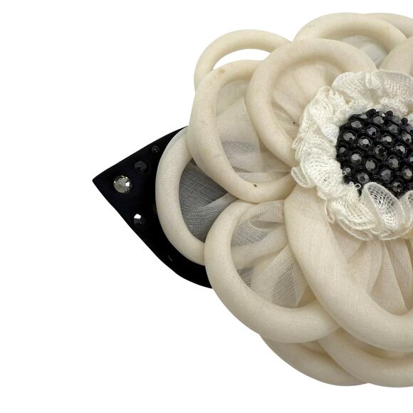 St. John Vintage Large Silk Rhinestone Flower Brooch - Picture 3 of 7